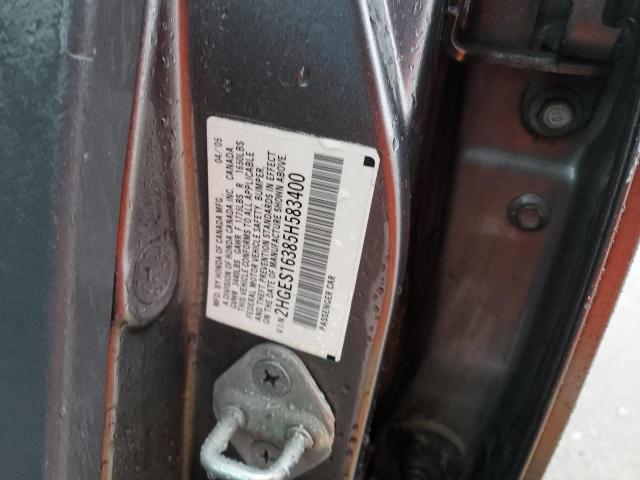 2HGES16385H583400 - 2005 HONDA CIVIC DX VP Grau Foto 12