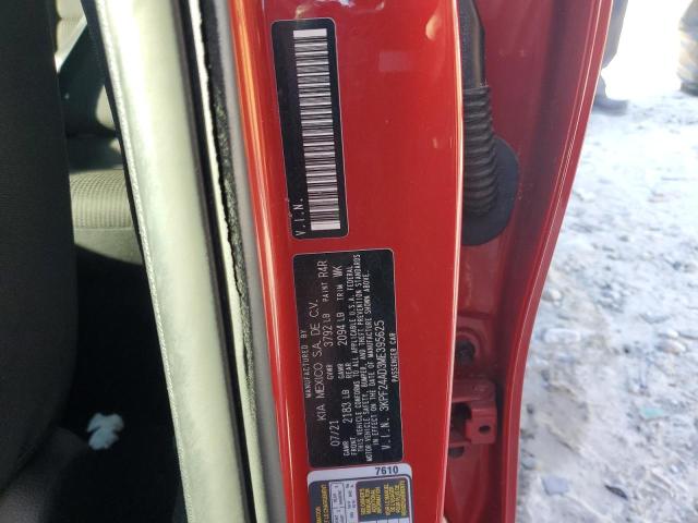 3KPF24AD3ME395625 - 2021 KIA FORTE FE წითელი ფოტო 12