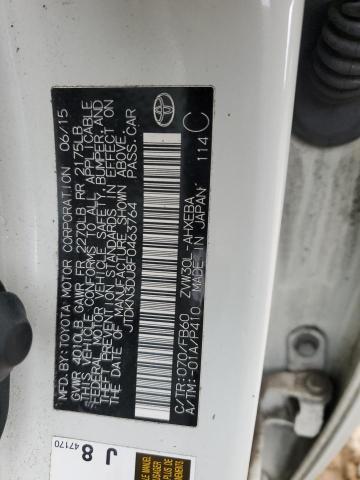 JTDKN3DU8F0463764 - 2015 TOYOTA PRIUS WHITE photo 12