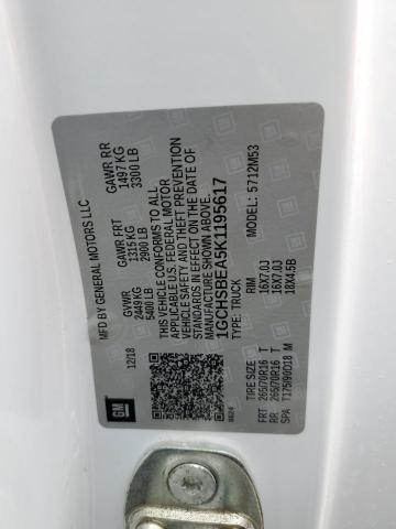 1GCHSBEA5K1195617 - 2019 CHEVROLET COLORADO 白色 照片 12