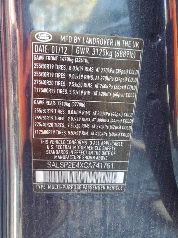 SALSP2E4XCA741761 - 2012 LAND ROVER RANGE ROVE AUTOBIOGRAPHY BLUE photo 13