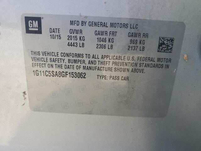 1G11C5SA8GF153062 - 2016 CHEVROLET MALIBU LIM LT 银色 照片 13