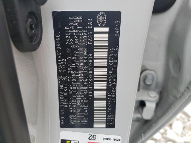 4T1G11AK8PU102839 - 2023 TOYOTA CAMRY SE NIGHT SHADE GRAY photo 12