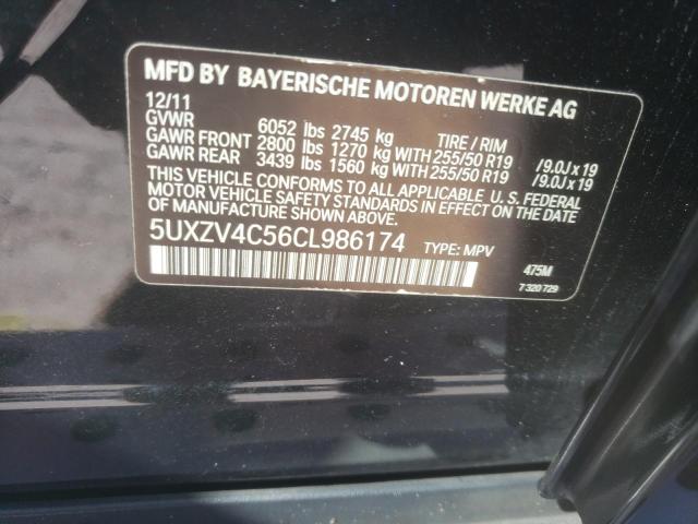 5UXZV4C56CL986174 - 2012 BMW X5 XDRIVE35I BLACK photo 13