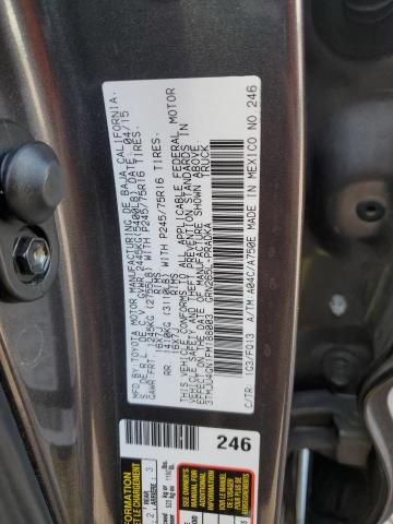 3TMJU4GN1FM188003 - 2015 TOYOTA TACOMA DOUBLE CAB PRERUNNER CHARCOAL photo 12