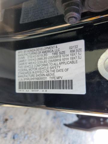 5FNRL6H91NB059331 - 2022 HONDA ODYSSEY ELITE BLACK photo 13