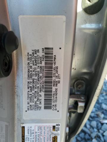 JTDBR32E752053833 - 2005 TOYOTA COROLLA CE 银色 照片 12