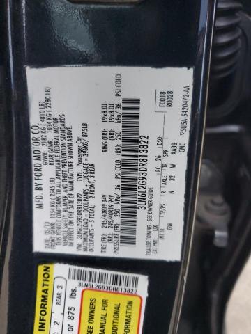 3LN6L2G93DR813822 - 2013 LINCOLN MKZ შავი ფოტო 12