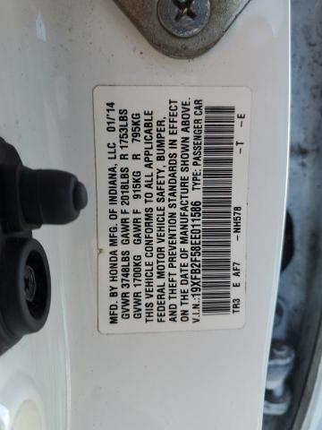 19XFB2F58EE011586 - 2014 HONDA CIVIC LX WHITE photo 12