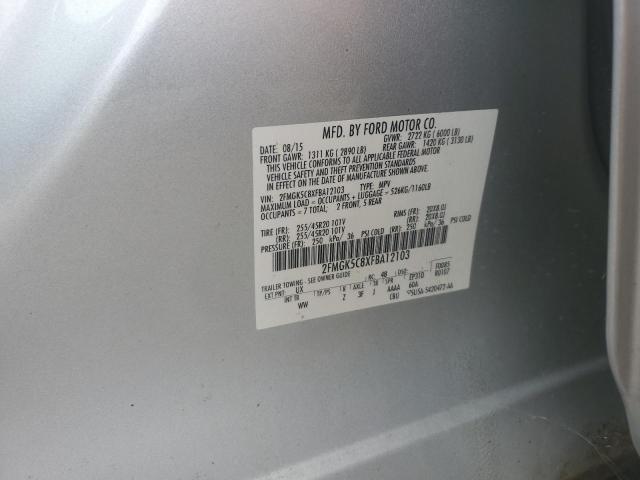 2FMGK5C8XFBA12103 - 2015 FORD FLEX SEL فضي صورة 13