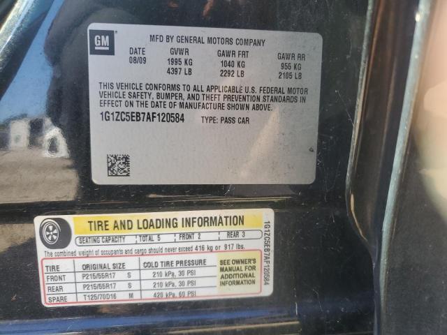 1G1ZC5EB7AF120584 - 2010 CHEVROLET MALIBU 1LT BLACK photo 12