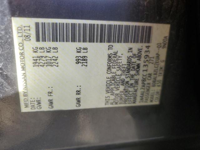 1N4AL2AP8CC135934 - 2012 NISSAN ALTIMA BASE Gris photo 12