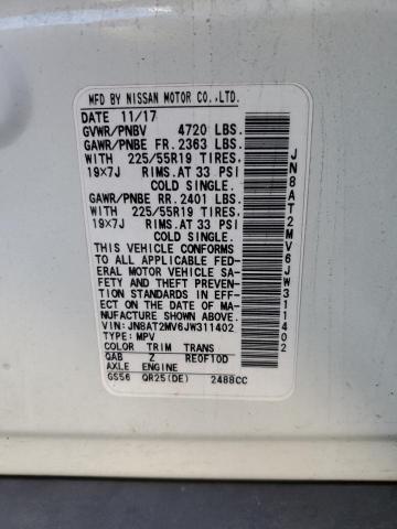 JN8AT2MV6JW311402 - 2018 NISSAN ROGUE S WHITE photo 13