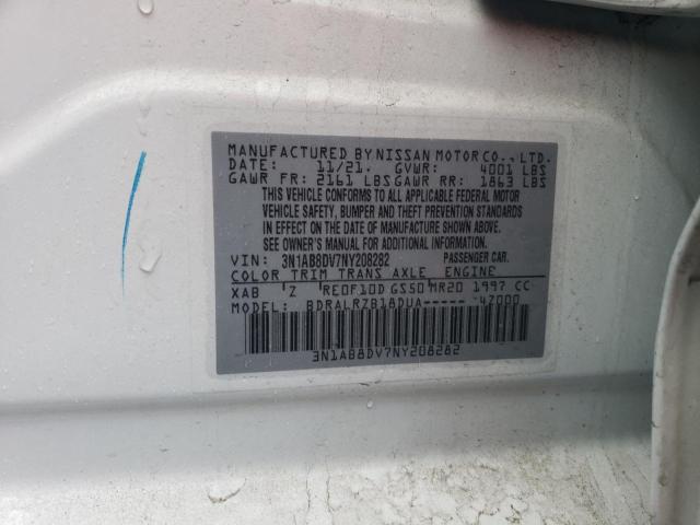 3N1AB8DV7NY208282 - 2022 NISSAN SENTRA SR WHITE photo 12