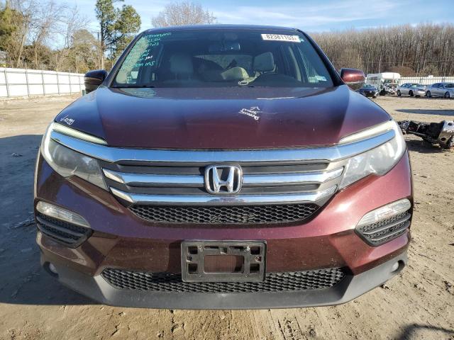 5FNYF6H55GB100577 - 2016 HONDA PILOT EXL MAROON photo 5