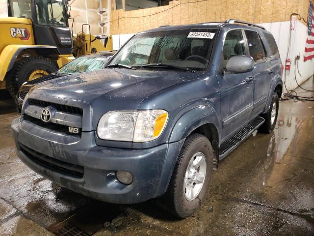 5TDBT44A17S281968 - 2007 TOYOTA SEQUOIA SR5 BLUE photo 1