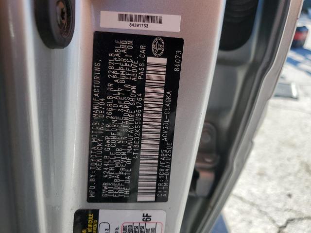 4T1BE32K55U961764 - 2005 TOYOTA CAMRY LE SILVER photo 12