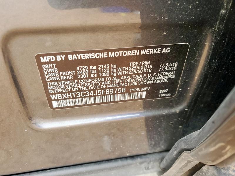 WBXHT3C34J5F89758 - 2018 BMW X1 XDRIVE28I CHARCOAL photo 14