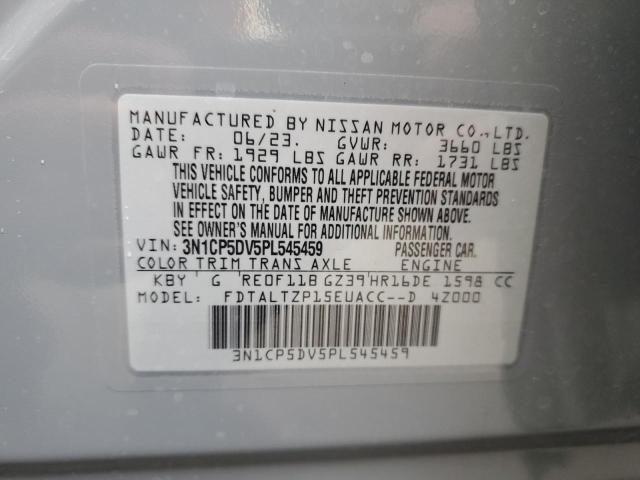 3N1CP5DV5PL545459 - 2023 NISSAN KICKS SR GRAY photo 12