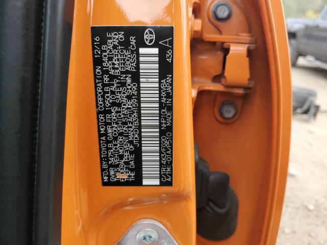 JTDKDTB39H1591490 - 2017 TOYOTA PRIUS C 橙色 照片 13