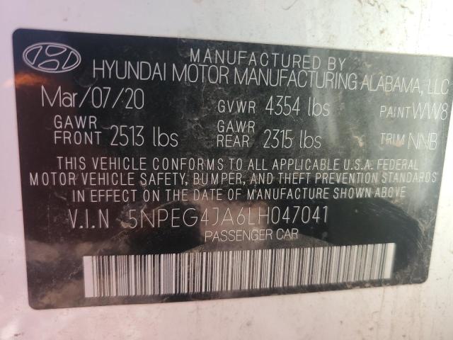 5NPEG4JA6LH047041 - 2020 HYUNDAI SONATA SE WHITE photo 12