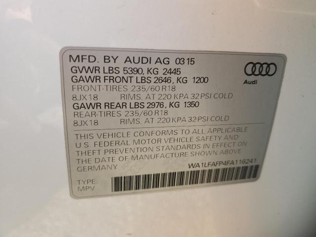 WA1LFAFP4FA116241 - 2015 AUDI Q5 PREMIUM PLUS WHITE photo 13