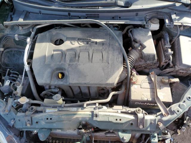 2T1BURHE4EC208719 - 2014 TOYOTA COROLLA L GREEN photo 11