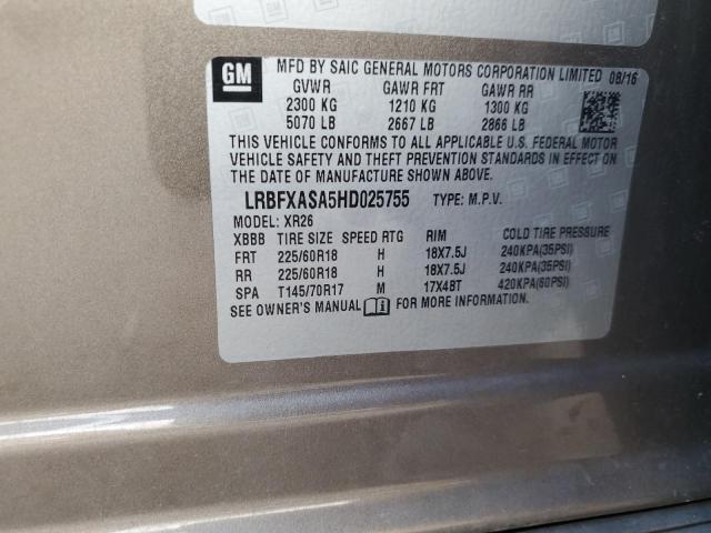 LRBFXASA5HD025755 - 2017 BUICK ENVISION PREFERRED Grafit foto 13