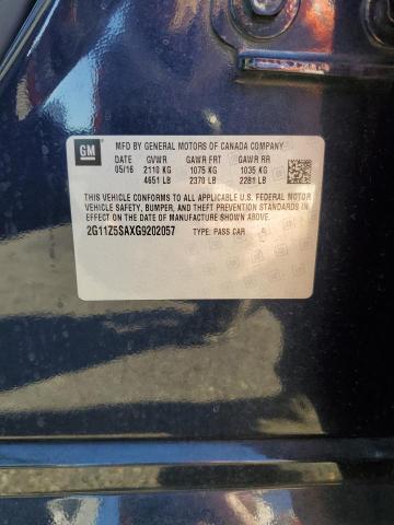 2G11Z5SAXG9202057 - 2016 CHEVROLET IMPALA LS BLUE photo 12