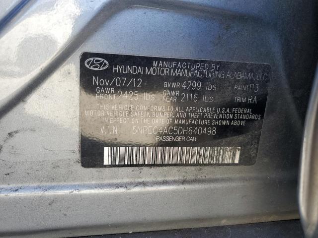 5NPEC4AC5DH640498 - 2013 HYUNDAI SONATA SE GRAY photo 12