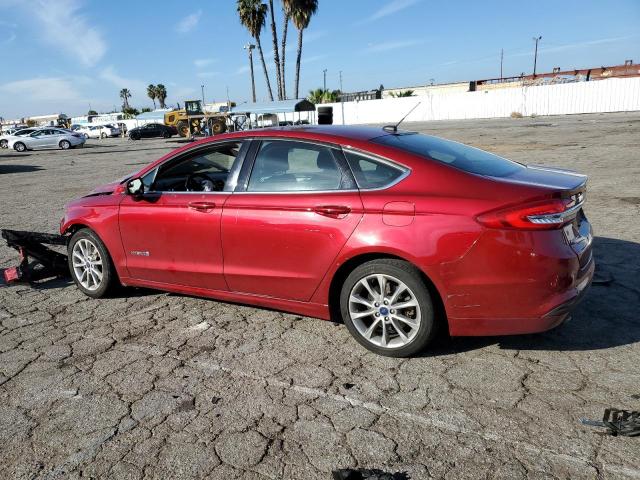 3FA6P0LU8HR323671 - 2017 FORD FUSION SE HYBRID RED photo 2