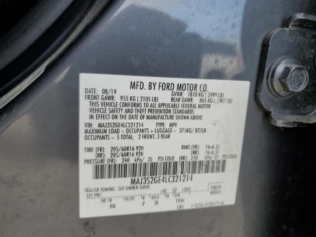 MAJ3S2GE4LC321214 - 2020 FORD ECOSPORT SE შავი ფოტო 14