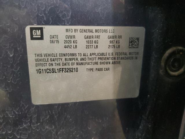 1G11C5SL1FF329210 - 2015 CHEVROLET MALIBU 1LT ლურჯი ფოტო 12