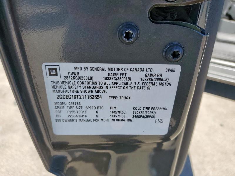 2GCEC19T211162654 - 2001 CHEVROLET SILVERADO C1500 灰色 照片 12