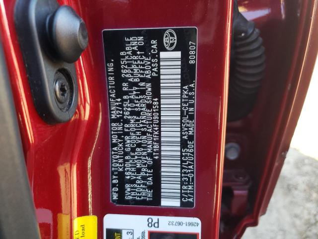 4T1BF1FK4FU901584 - 2015 TOYOTA CAMRY LE RED photo 12