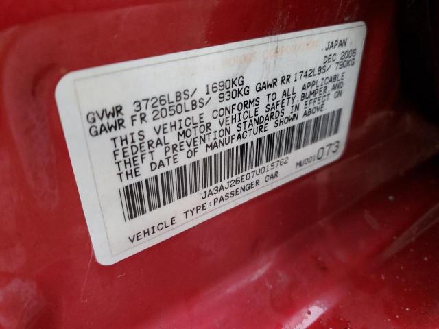 JA3AJ26E07U015762 - 2007 MITSUBISHI LANCER ES RED photo 13