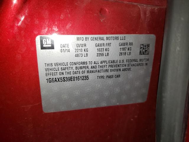 1G6AX5S39E0161235 - 2014 CADILLAC CTS LUXURY COLLECTION წითელი ფოტო 12