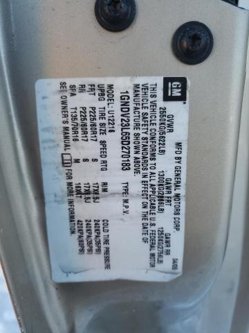 1GNDV23L65D270183 - 2005 CHEVROLET UPLANDER LS GOLD photo 13