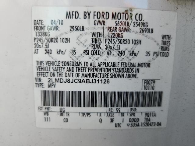 2LMDJ8JC9ABJ31126 - 2010 LINCOLN MKX WHITE photo 13