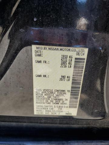 1N4AL3AP7FC158034 - 2015 NISSAN ALTIMA 2.5 BLACK photo 12