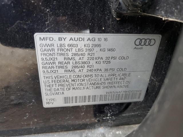 WA1VAAF79HD031906 - 2017 AUDI Q7 PRESTIGE BLACK photo 13