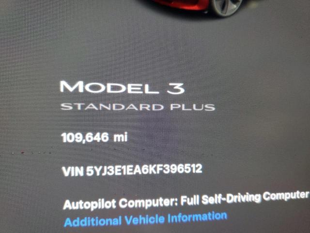 5YJ3E1EA6KF396512 - 2019 TESLA MODEL 3 RED photo 9