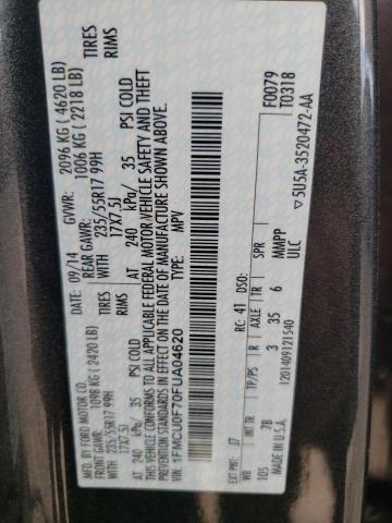 1FMCU0F70FUA04620 - 2015 FORD ESCAPE S GRAY photo 13
