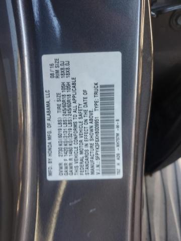 5FPYK3F6XHB009951 - 2017 HONDA RIDGELINE RTL გრაფიტი ფოტო 12