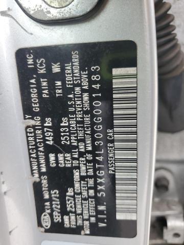 5XXGT4L30GG001483 - 2016 KIA OPTIMA LX SILVER photo 12