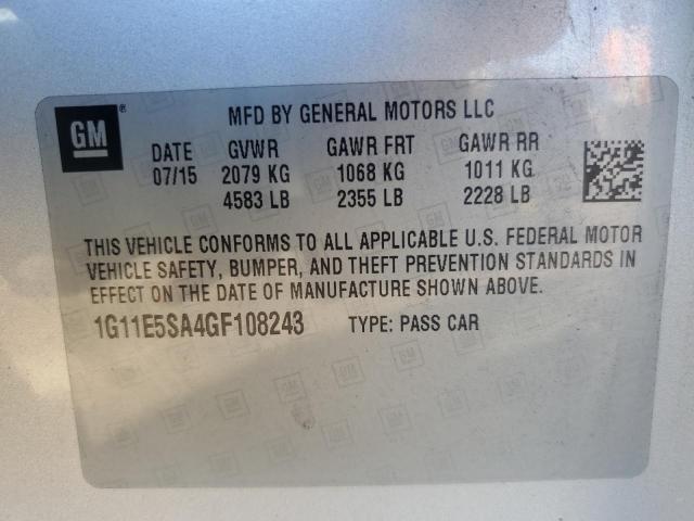 1G11E5SA4GF108243 - 2016 CHEVROLET MALIBU LIM LTZ SILVER photo 12