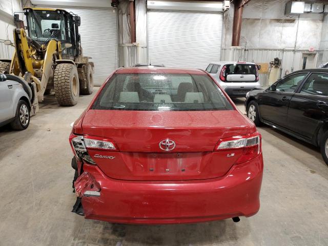 4T4BF1FK3DR324324 - 2013 TOYOTA CAMRY L RED photo 6