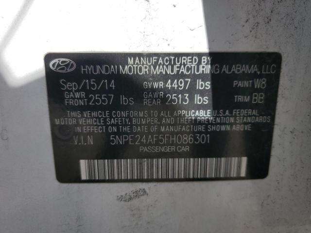 5NPE24AF5FH086301 - 2015 HYUNDAI SONATA SE WHITE photo 12