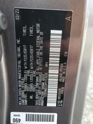 5TDYRKEC4PS153026 - 2023 TOYOTA SIENNA XLE 灰色 照片 14