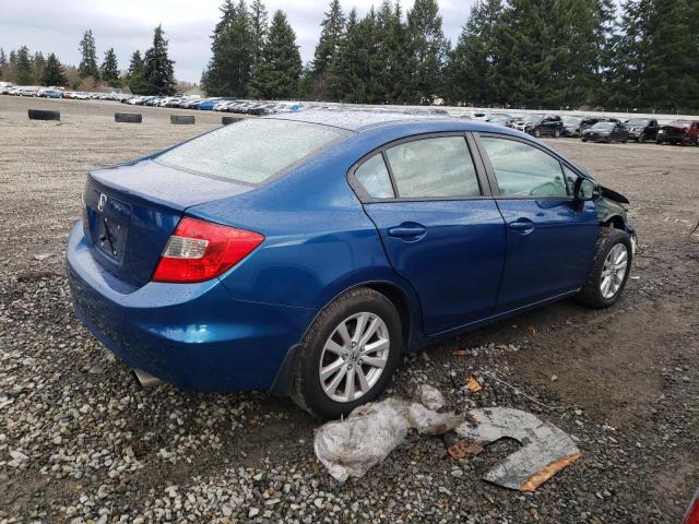 2HGFB2F89CH507929 - 2012 HONDA CIVIC EX BLUE photo 3